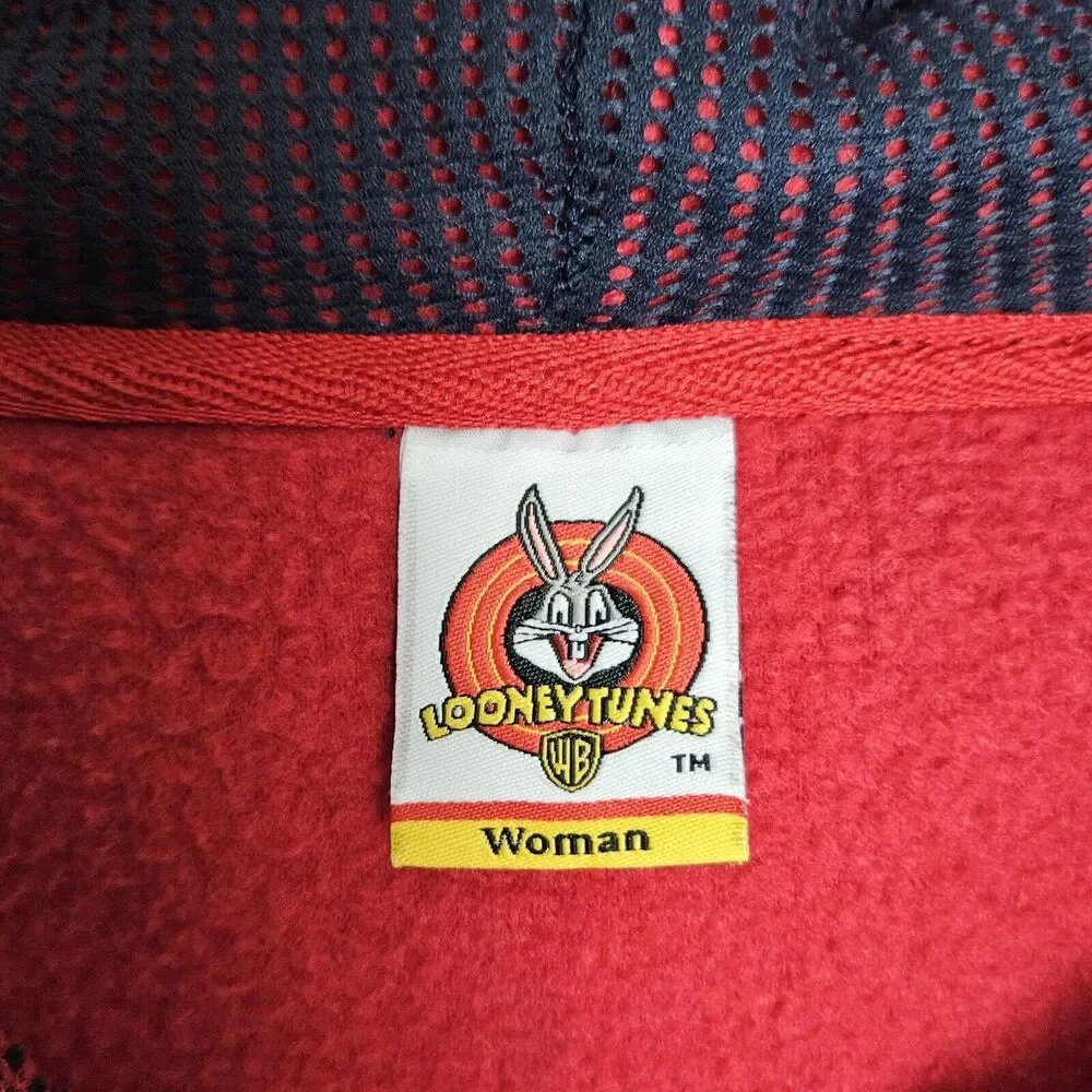 Looney Tunes Sylvester Red Hooded Fleece Sweatshirt STRESSES OUT Hoodie 1X - Picture 6 of 11